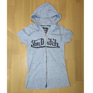 ボンダッチ(Von Dutch)のVon Dutch レディース半袖ダブルジップパーカー　Ｍサイズ(パーカー)