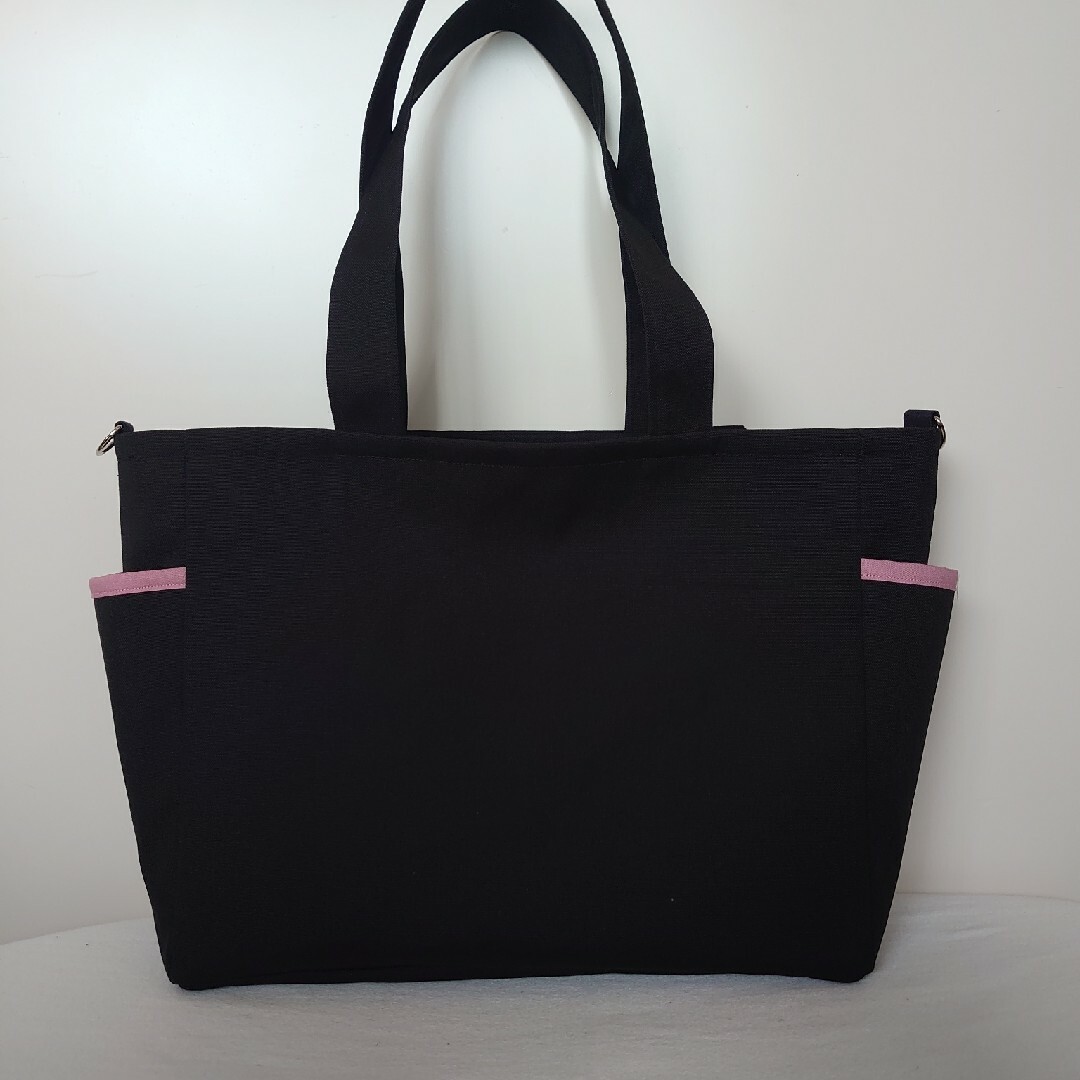 ハンドメイド 帆布A4トートバッグ 黒