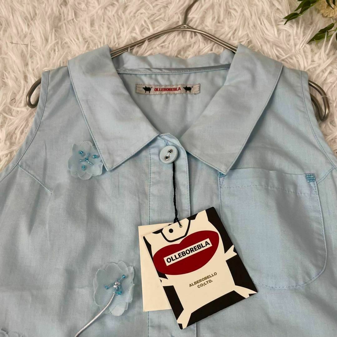 【新品】アルベロベロ★ノースリーブシャツ★パッチワーク★ビーズ★ブタさん