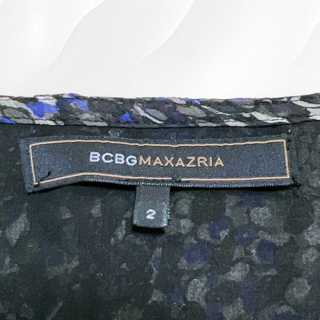 BCBGMAXAZRIA(ビーシービージーマックスアズリア)の【美品】BCBG MAXAZRIA シルク100% カシュクールワンピース 2 レディースのワンピース(ひざ丈ワンピース)の商品写真