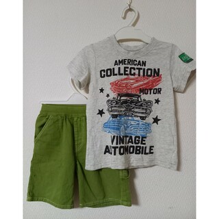 マーキーズ(MARKEY'S)のマーキーズ Jippon ジポン ショートパンツ 緑 みどり 半袖 Tシャツ 車(パンツ/スパッツ)