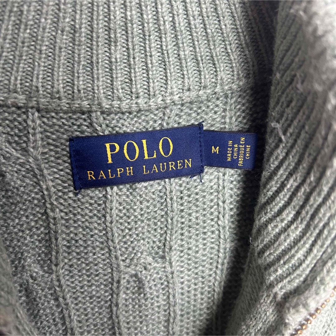 POLO RALPH LAUREN(ポロラルフローレン)のレアカラー　POLO RALPH LAUREN ハーフジップニット　ケーブル編み メンズのトップス(ニット/セーター)の商品写真