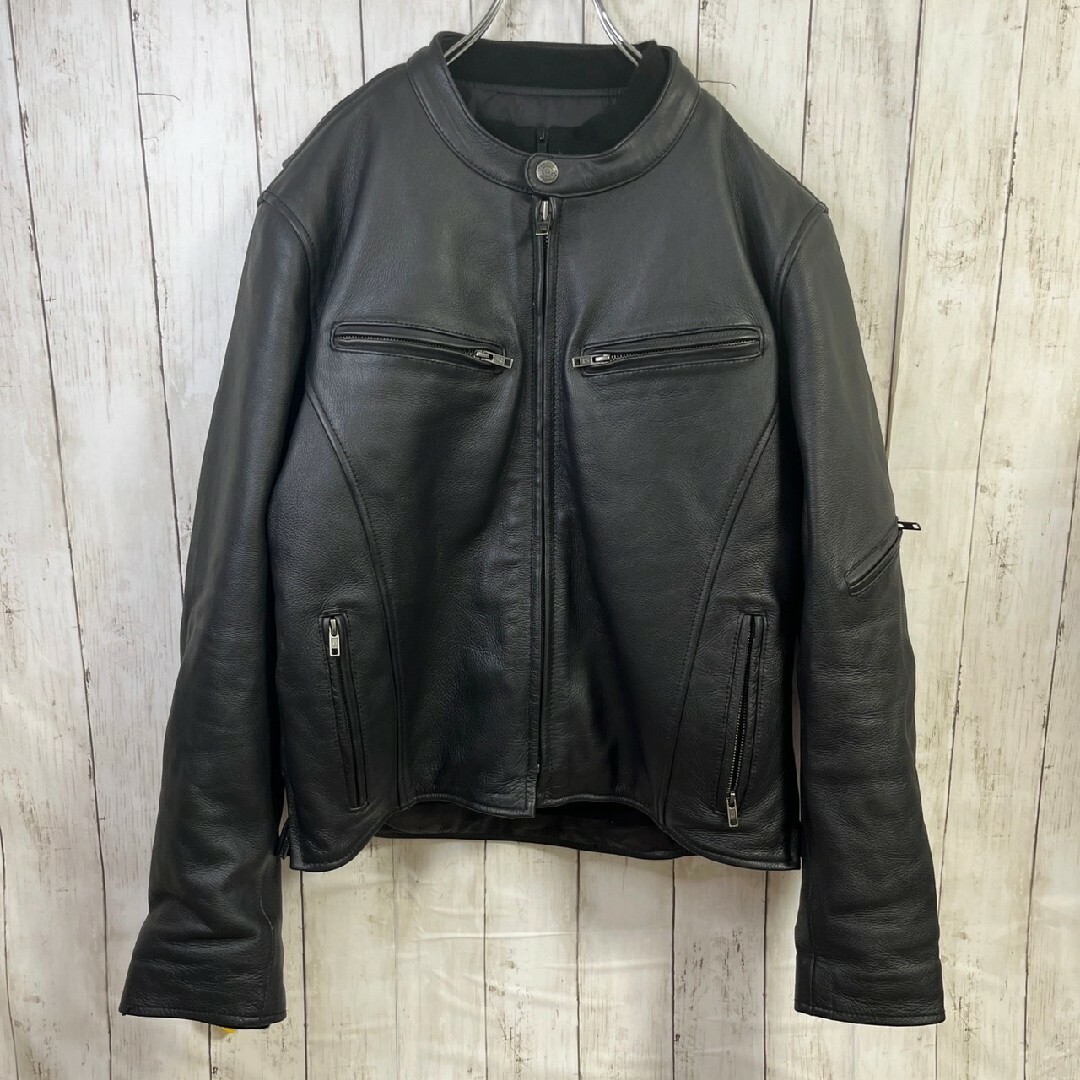 liugoo leathers Black Label 牛革 ライダース レザー-