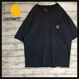 カーハート(carhartt)の【激レアメキシコ製ビンテージ】カーハート　半袖ポケットTシャツ　紺L K158(Tシャツ/カットソー(半袖/袖なし))