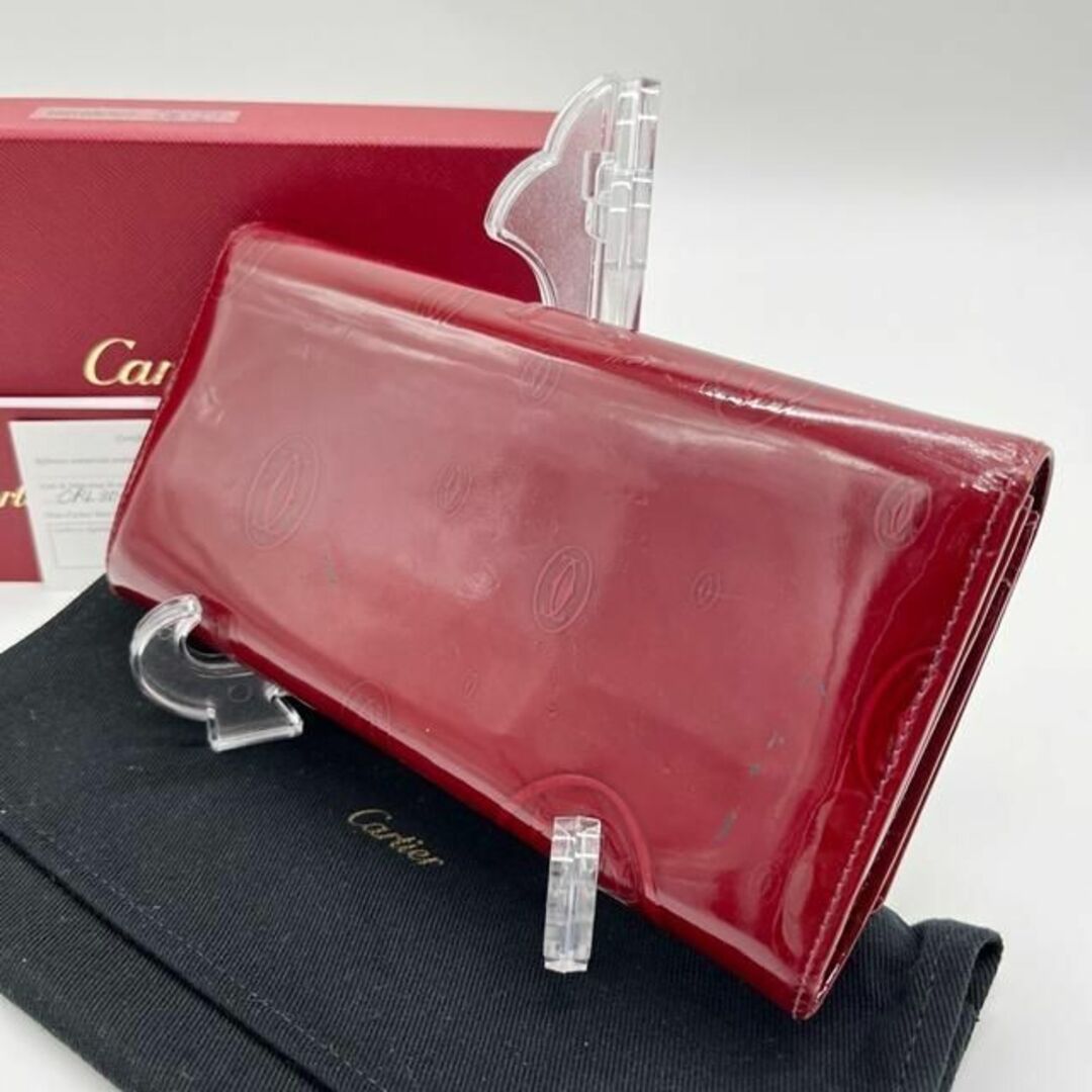 Cartier カルティエ ハッピーバースデー 長財布 エナメル ピンク