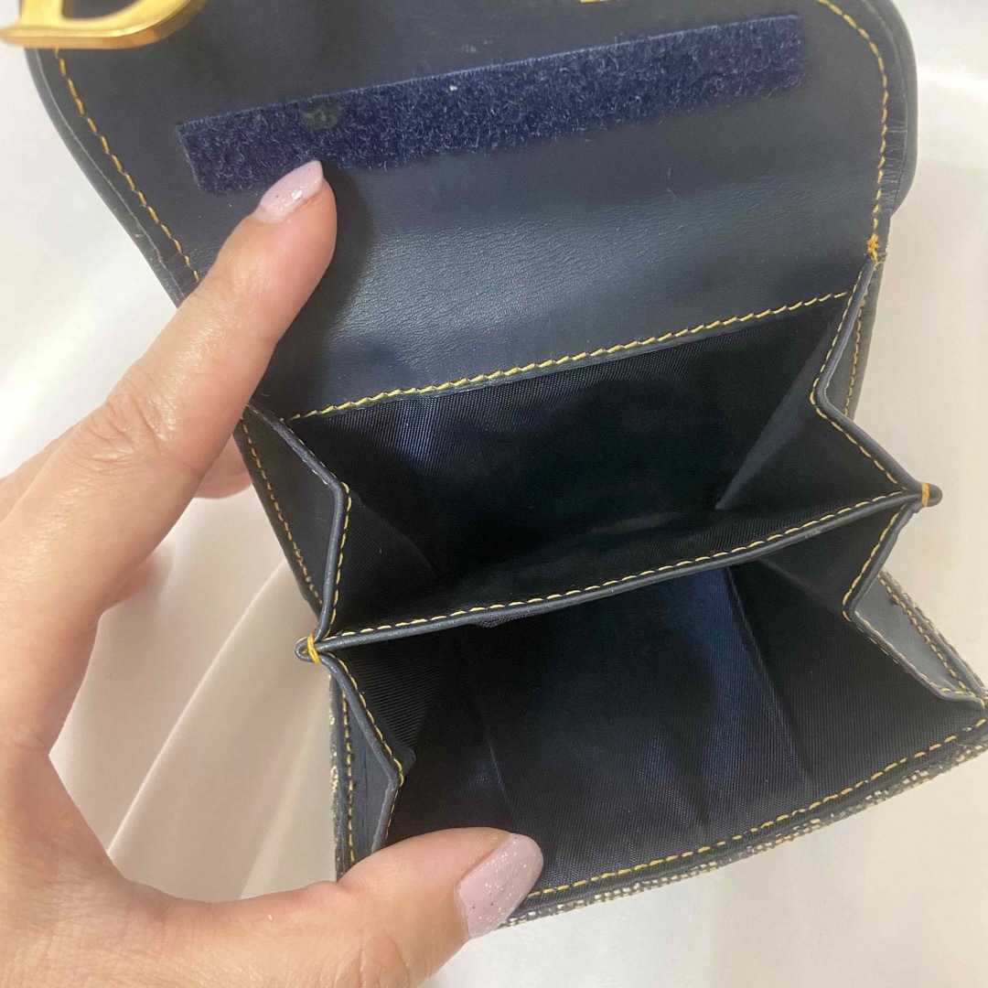 【美品】ディオール　DIOR トロッター　D金具　二つ折り財布　コンパクト財布