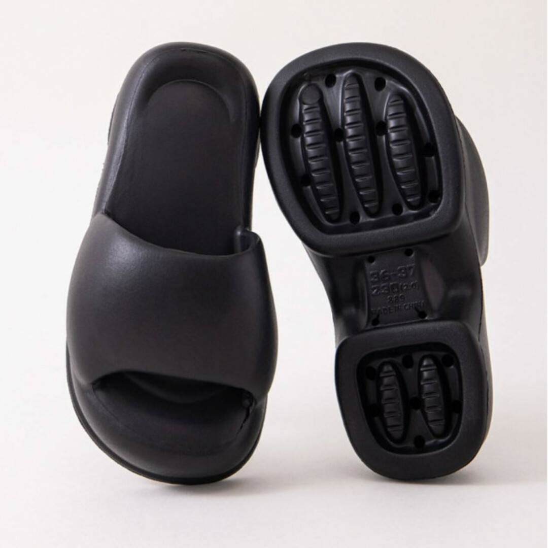 ボリューム リカバリーサンダル スリッパ オシャレ ブラック 黒 23cm レディースの靴/シューズ(サンダル)の商品写真