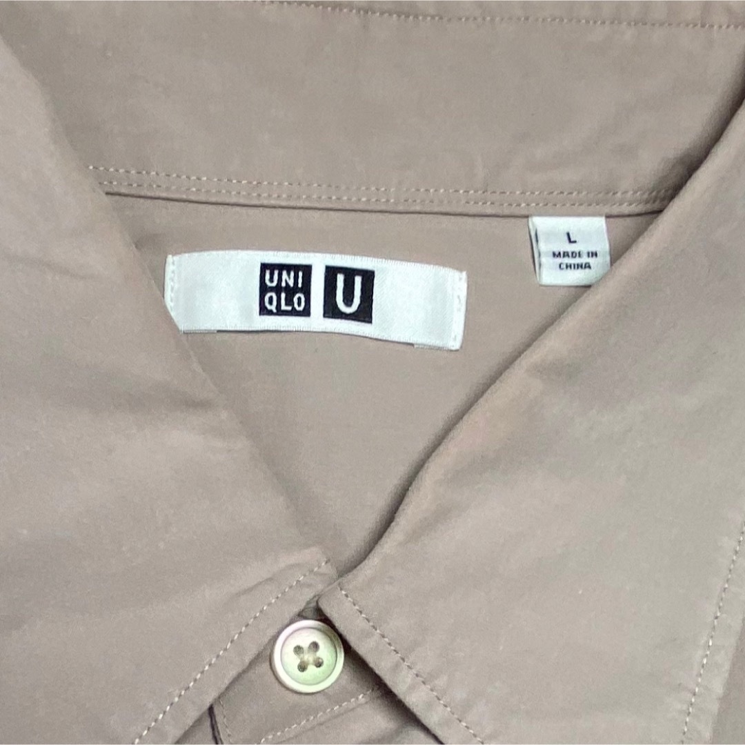 UNIQLO(ユニクロ)のユニクロ Uメンズ  長袖ドレスシャツ Lサイズくすみピンク メンズのトップス(シャツ)の商品写真