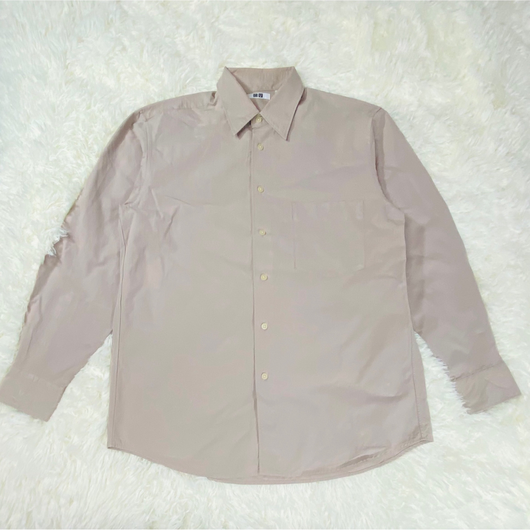 UNIQLO(ユニクロ)のユニクロ Uメンズ  長袖ドレスシャツ Lサイズくすみピンク メンズのトップス(シャツ)の商品写真