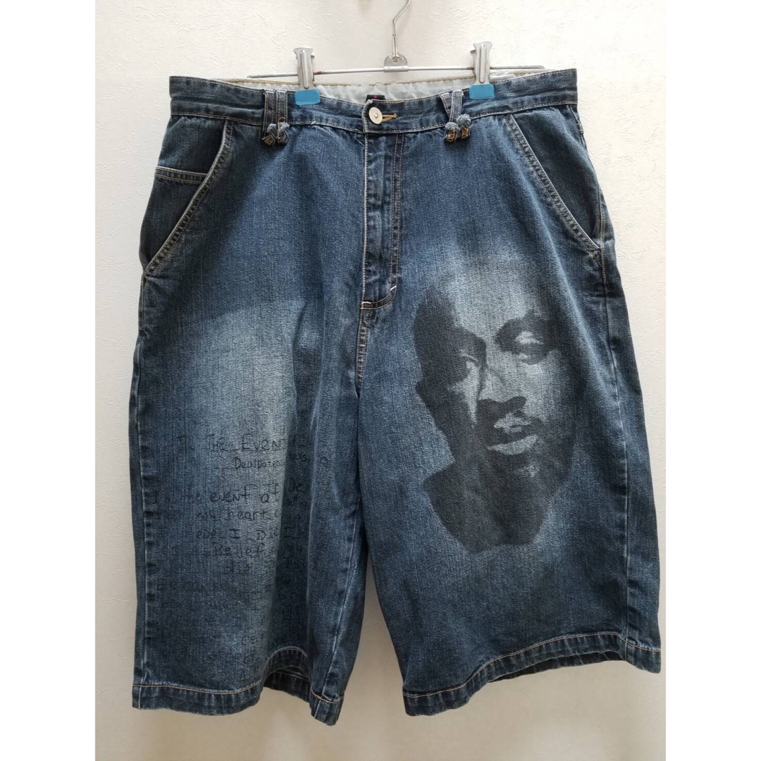 Makaveli マキャベリ 2pac オフィシャル ショートパンツ 半ズボン - デニム