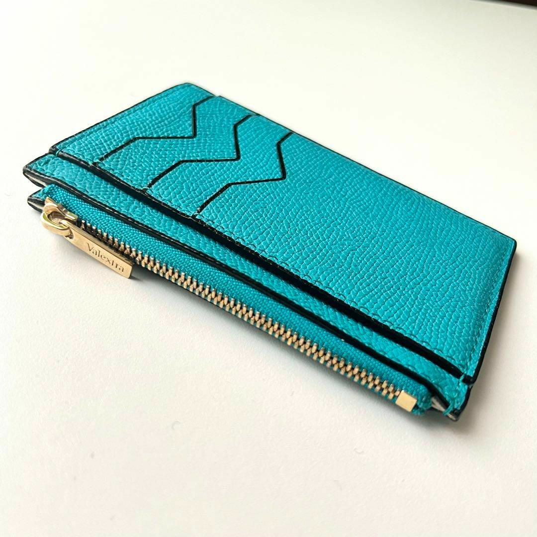 美品 valextra フラグメント カードケース ターコイズブルー 青 - 名刺