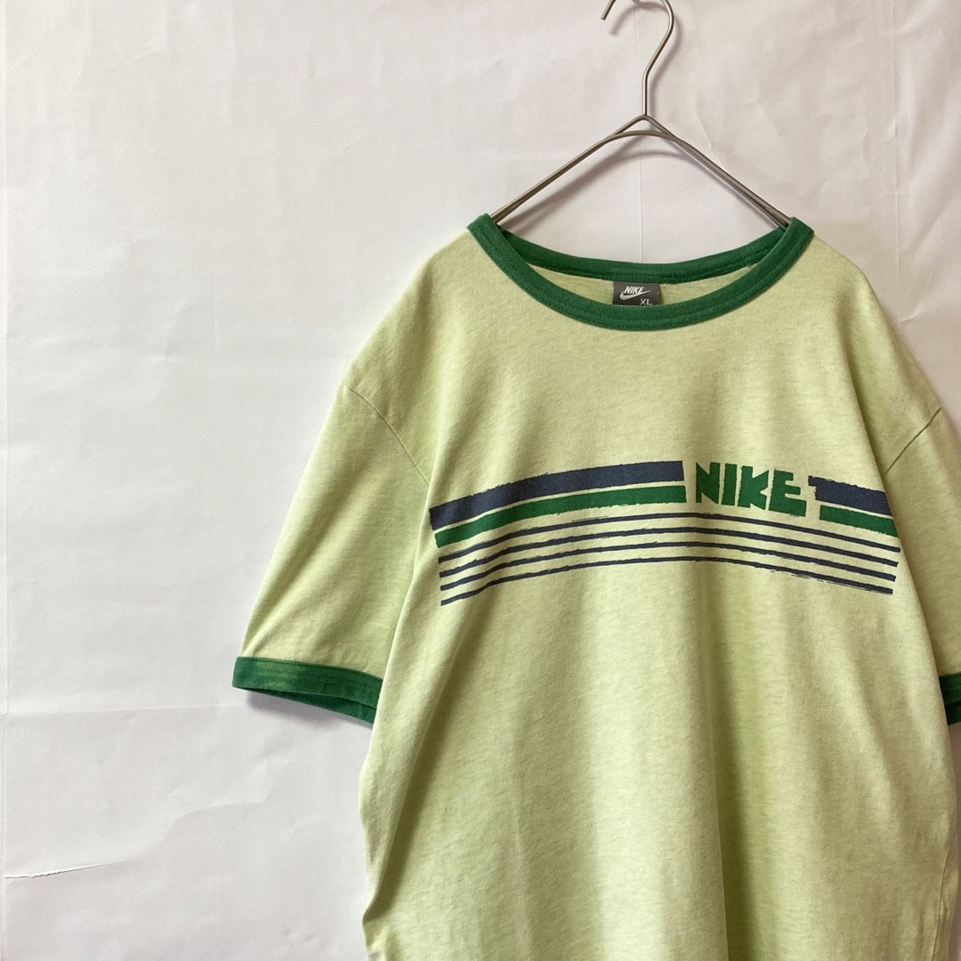 00s ナイキ リンガー Tシャツ ゴツナイキ 復刻 スウッシュロゴ 緑 XL