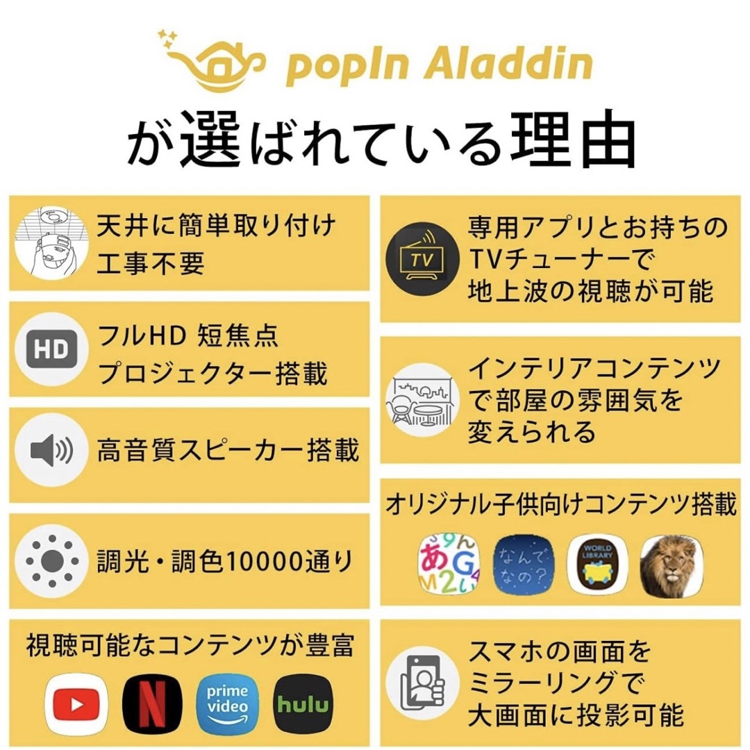 popIn Aladdin - popIn Aladdin2 ポップインアラジン2 プロジェクター ...