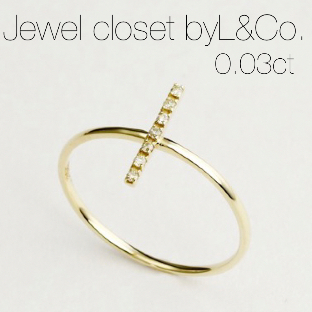 【Jewel closet byLu0026Co.】K10ダイヤモンドクロスリング