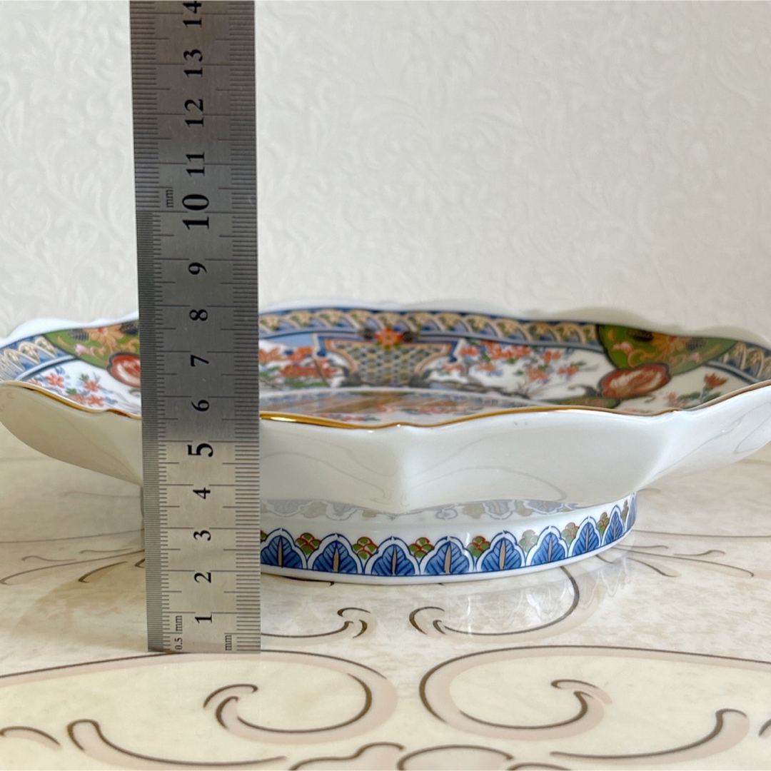 【美品】九谷焼、内喜陶苑、花鳥 26㌢ 椿 大皿