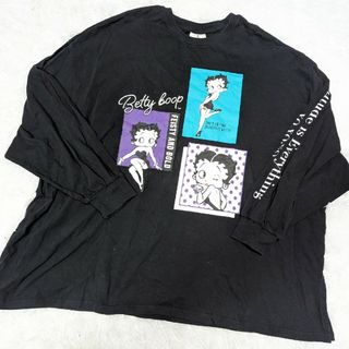 ベティブープ(Betty Boop)の古着　DENIFITS × Betty Boop 長袖　オーバーサイズ　袖広(Tシャツ(長袖/七分))