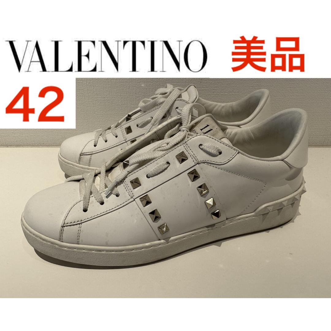 美品❗️ VALENTINO カーフスキン  スタッズスニーカー 27cm