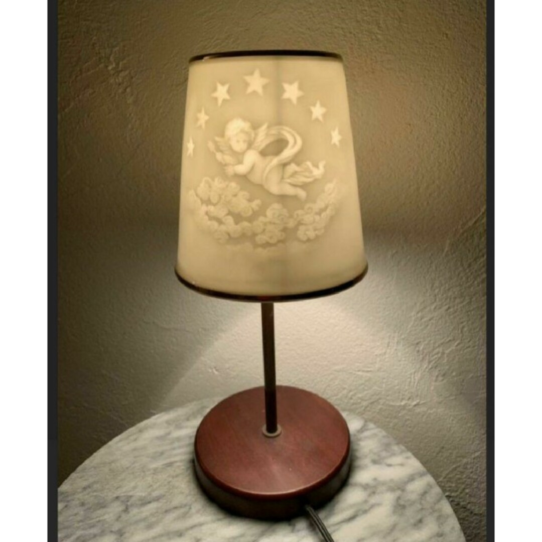 陶器製　白　天使の卓上　テーブルライト　アロマポット付き間接照明