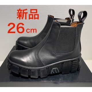 新品❗️NEW ROCK パンク厚底ブーツ サイドゴア ブラック 27cm(ブーツ)