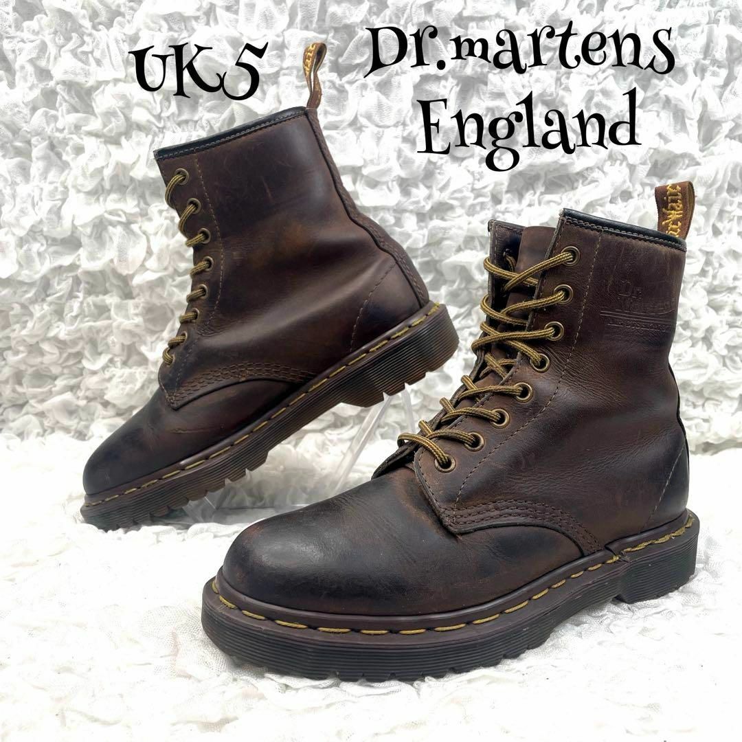 Dr.Martens(ドクターマーチン)のs166【ドクターマーチン】イングランド 8ホール オイルド ショートブーツ 茶 メンズの靴/シューズ(ブーツ)の商品写真