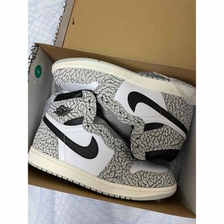 ナイキ(NIKE)のnike jordan1 hi og white cement 26㎝ 新品(スニーカー)