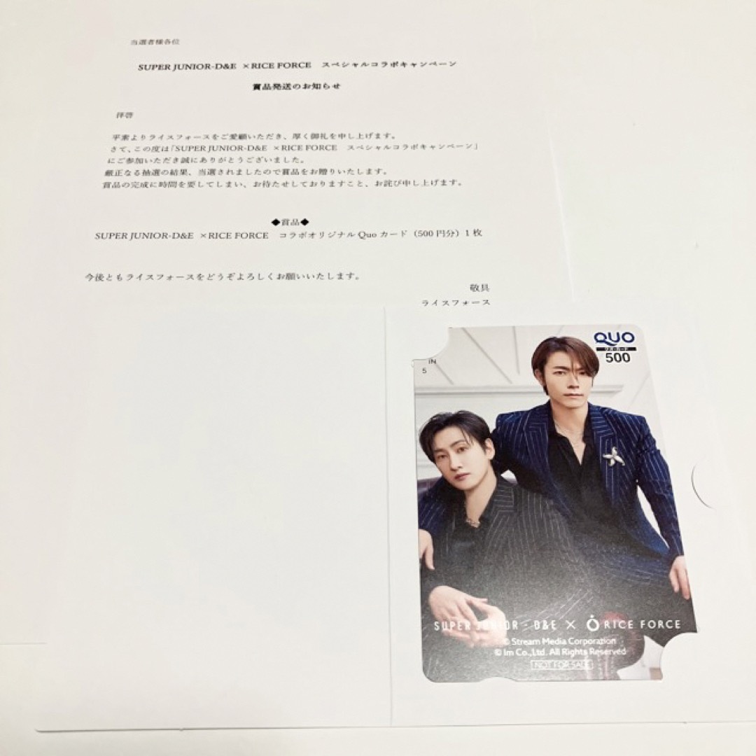 D&E ライスフォース 当選品 SUPER JUNIOR