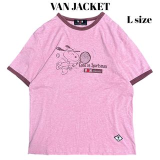 ヴァンヂャケット(VAN Jacket)のVAN JACKET × PEANUT コラボ リンガーTシャツ ピンク(Tシャツ/カットソー(半袖/袖なし))