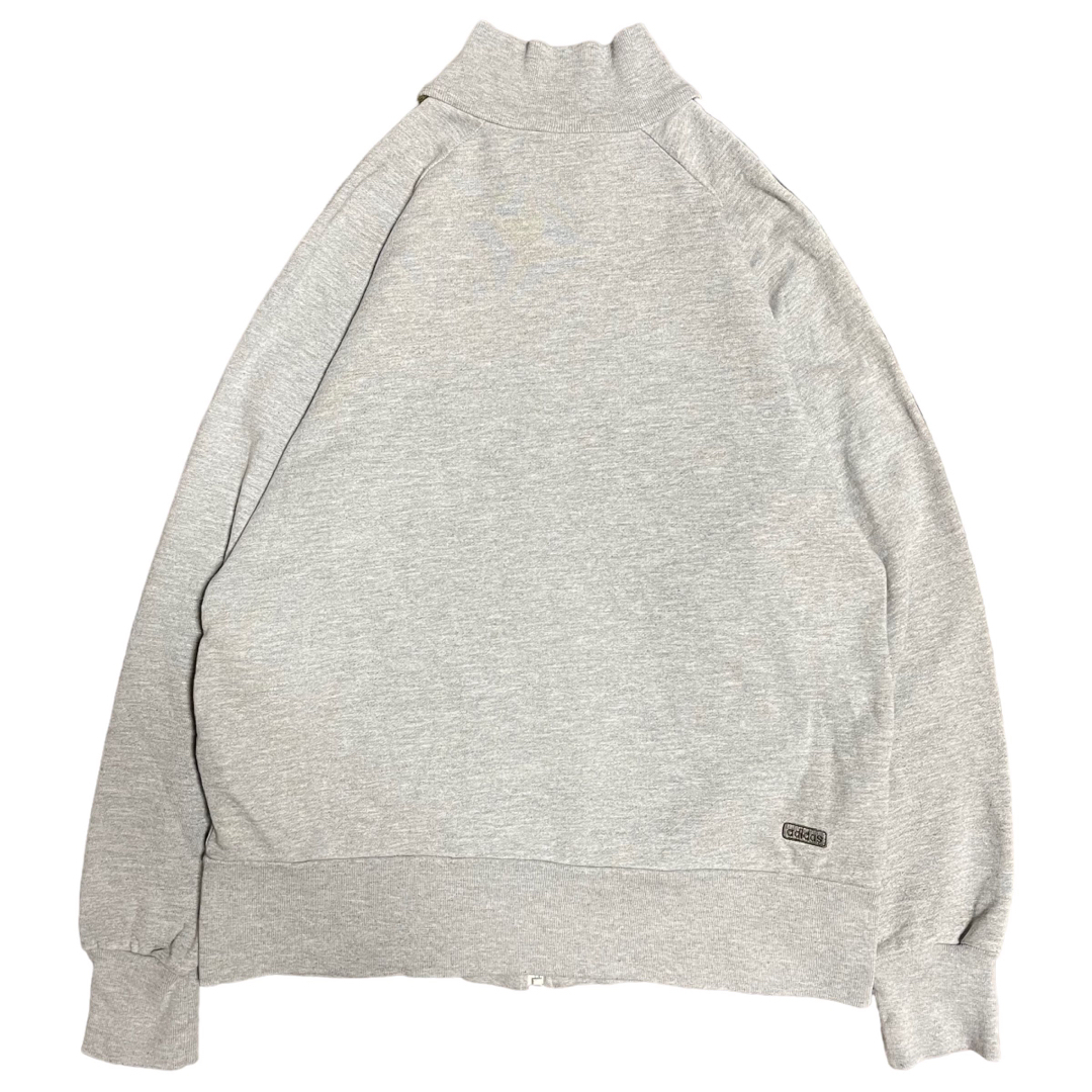 00’s adidas トラックジャケット センター刺繍ロゴ グレー×グリーン