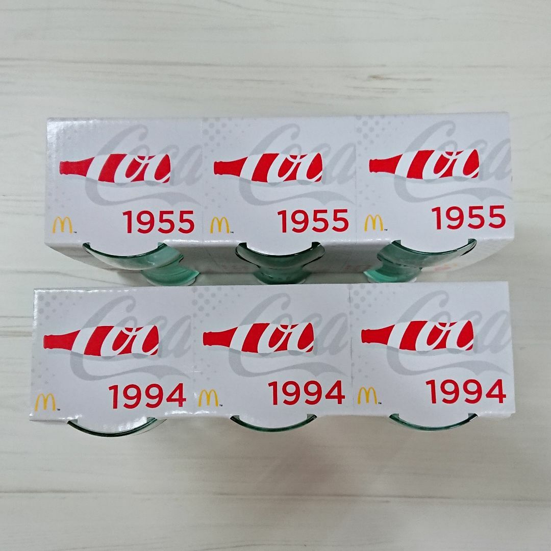 コカ・コーラ - 100周年コークグラス/1955年 1994年 6個/Coca コカ・コーラ - 100周年コークグラス/1955年 1994年 6個/Coca