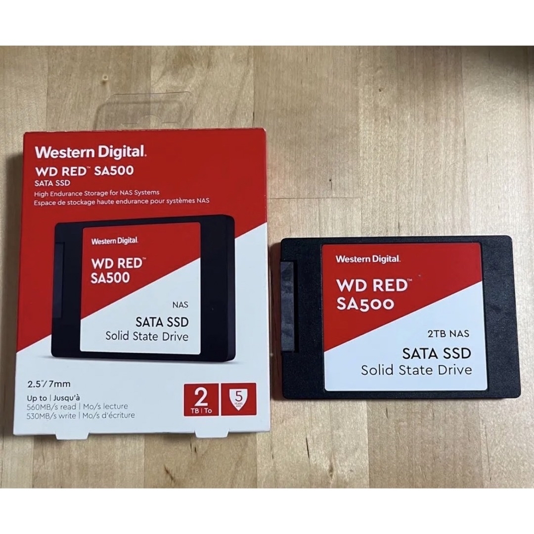 美品Western SSD WD Red SA500 NAS SATA 2TB