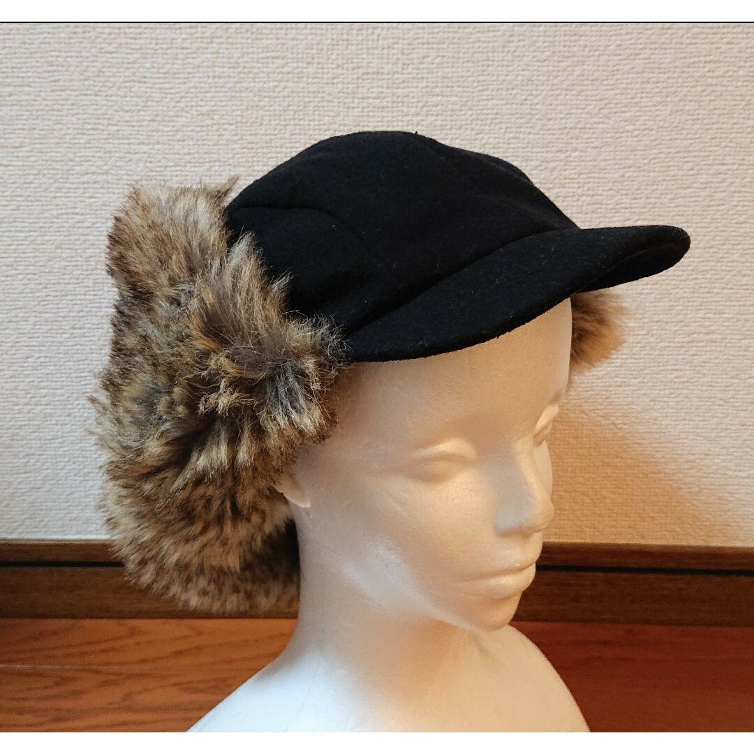 L 新品 KANGOL Wool Ushanka パイロットキャップ 黒