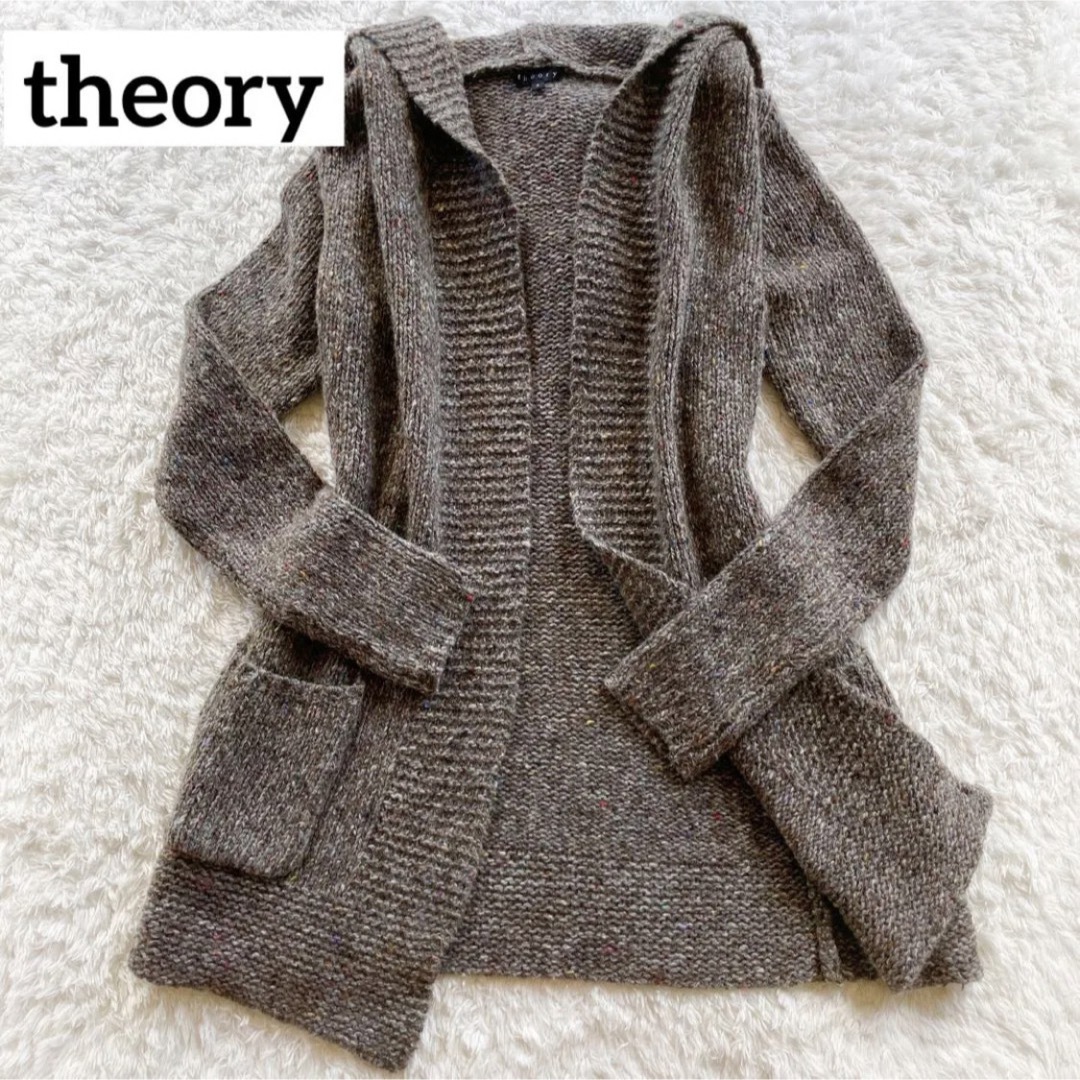 美品】Theory☆セオリー☆カシミヤ混 ニットカーディガン フード ...