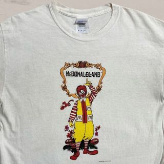 WWC USA Tシャツ  ビンテージ 古着 白 マクドナルド　ドナルド　キャラ(Tシャツ/カットソー(半袖/袖なし))