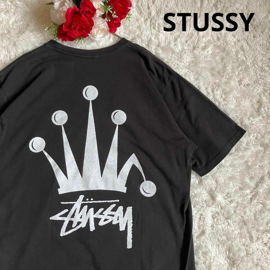 【希少】STUSSY ステューシー　Tシャツ　クラウン　半袖カットソー　黒　M