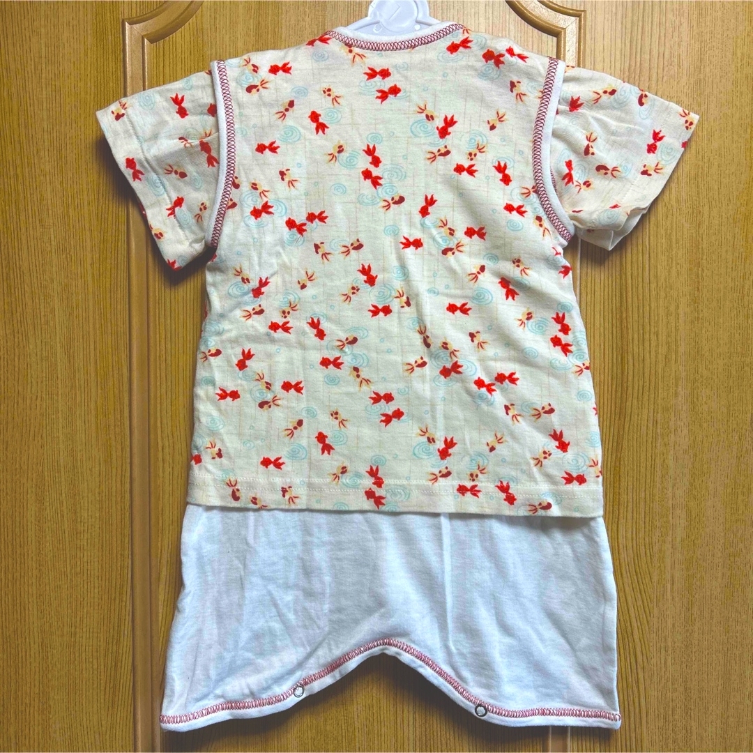 和柄　金魚　ベスト　ロンパース　2点　 キッズ/ベビー/マタニティのベビー服(~85cm)(ロンパース)の商品写真