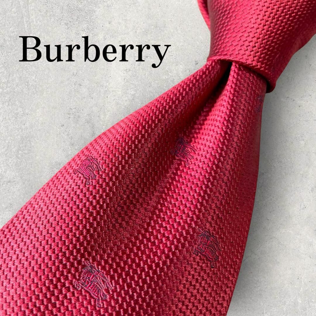 BURBERRY - 美品 Burberry バーバリー ソリッドタイ ホースマーク 小