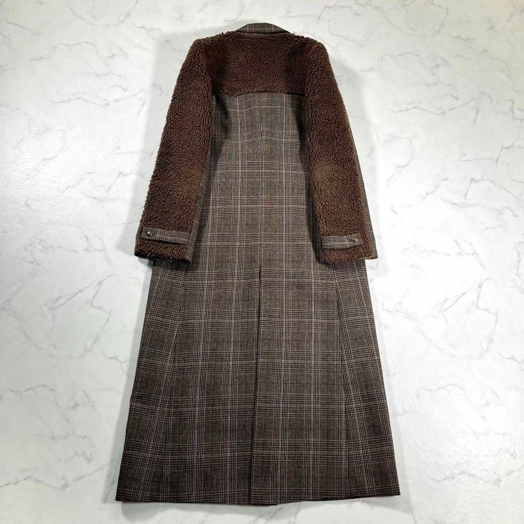 FUR LINE GLEN CHECK COAT