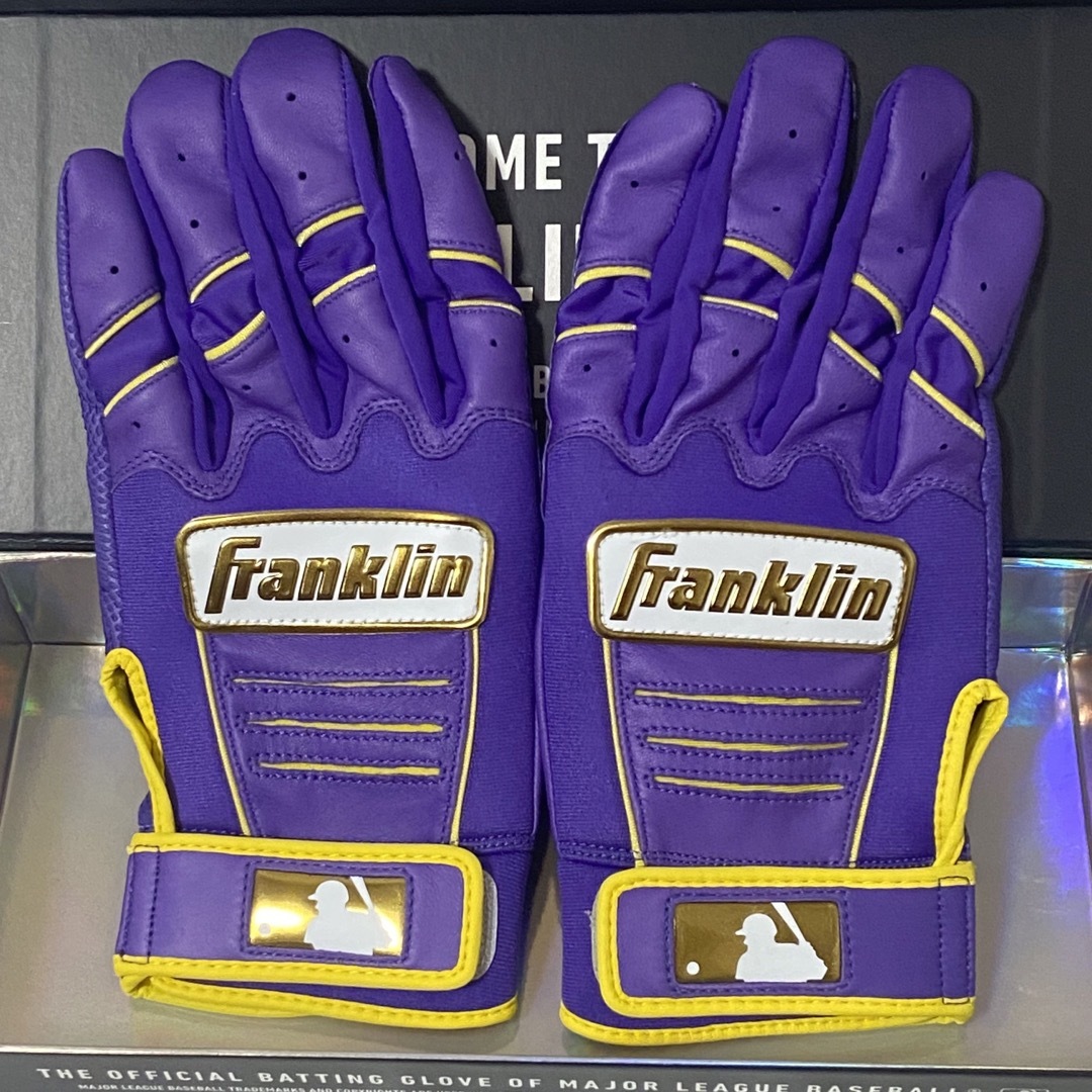 FRANKLYN(フランクリン)のFranklin Custom CFX Pro 黄色×紫色 Sサイズ バッテ スポーツ/アウトドアの野球(グローブ)の商品写真