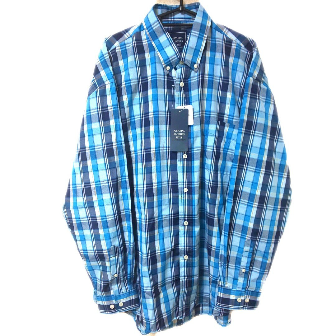 新品 4L N.C.S 長袖 シャツ チェック 3XL 未使用 大きいサイズ 青の通販 by 熊猫玄米茶's shop｜ラクマ