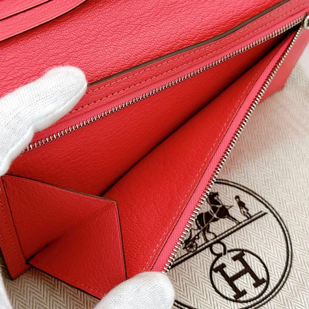 店舗購入困難 【極美品】 エルメス 長財布 べアンスフレ シェーヴル