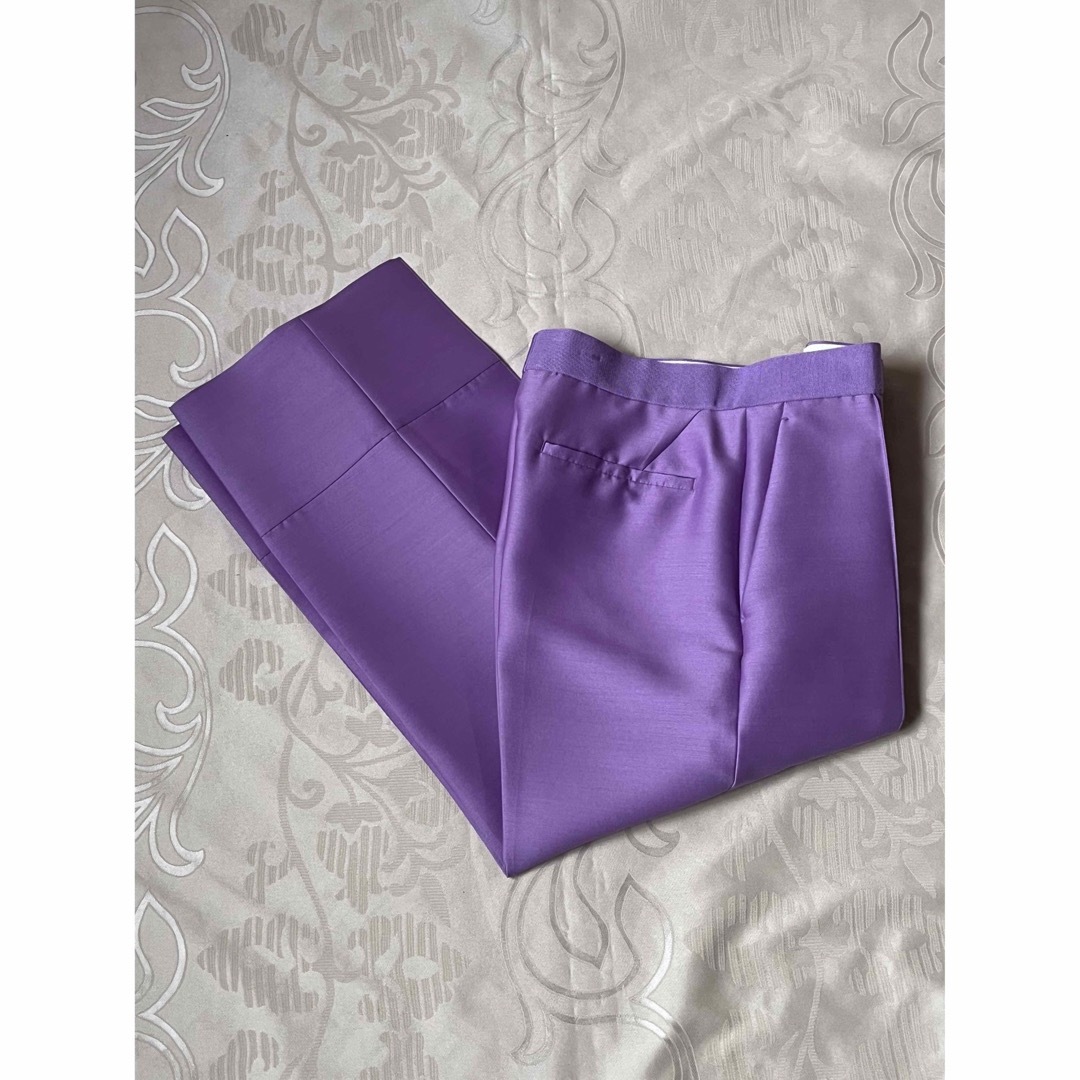 Drawer - 【美品】Drawerドゥロワー ウールシルク裾切り替えクロップド