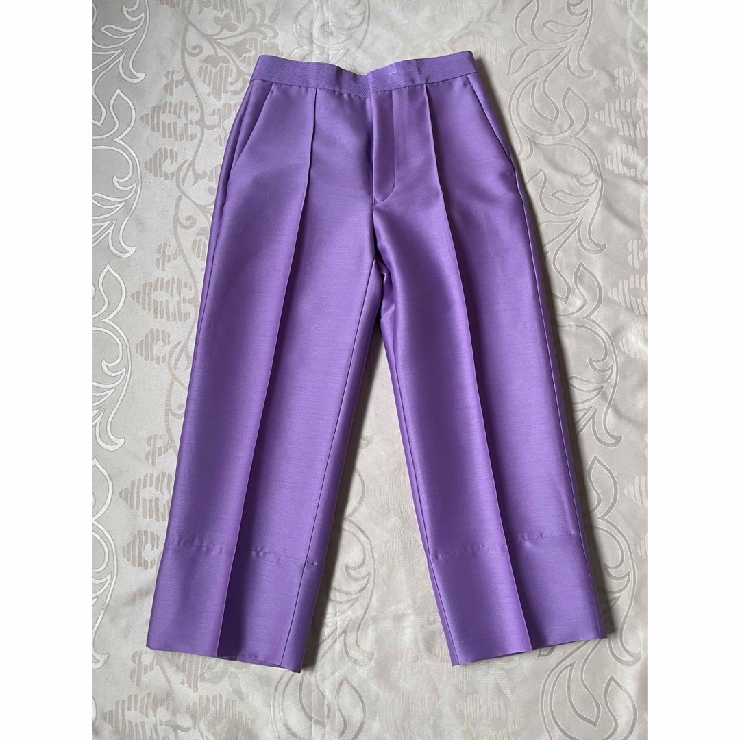 Drawer - 【美品】Drawerドゥロワー ウールシルク裾切り替えクロップド