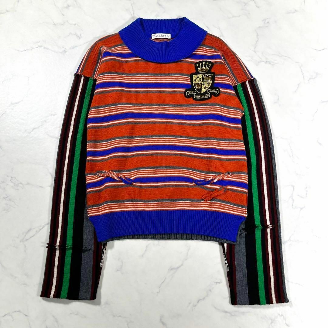 【極美品】JW ANDERSON クレイジーパターン　エンブレムニット　ボーダー