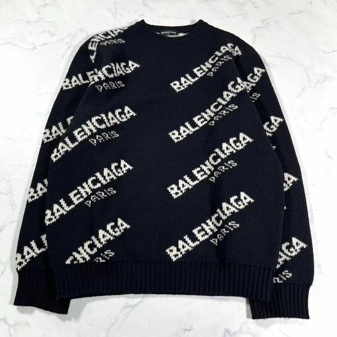 【極美品】BALENCIAGA バレンシアガ　ジャガードロゴニット　セーター