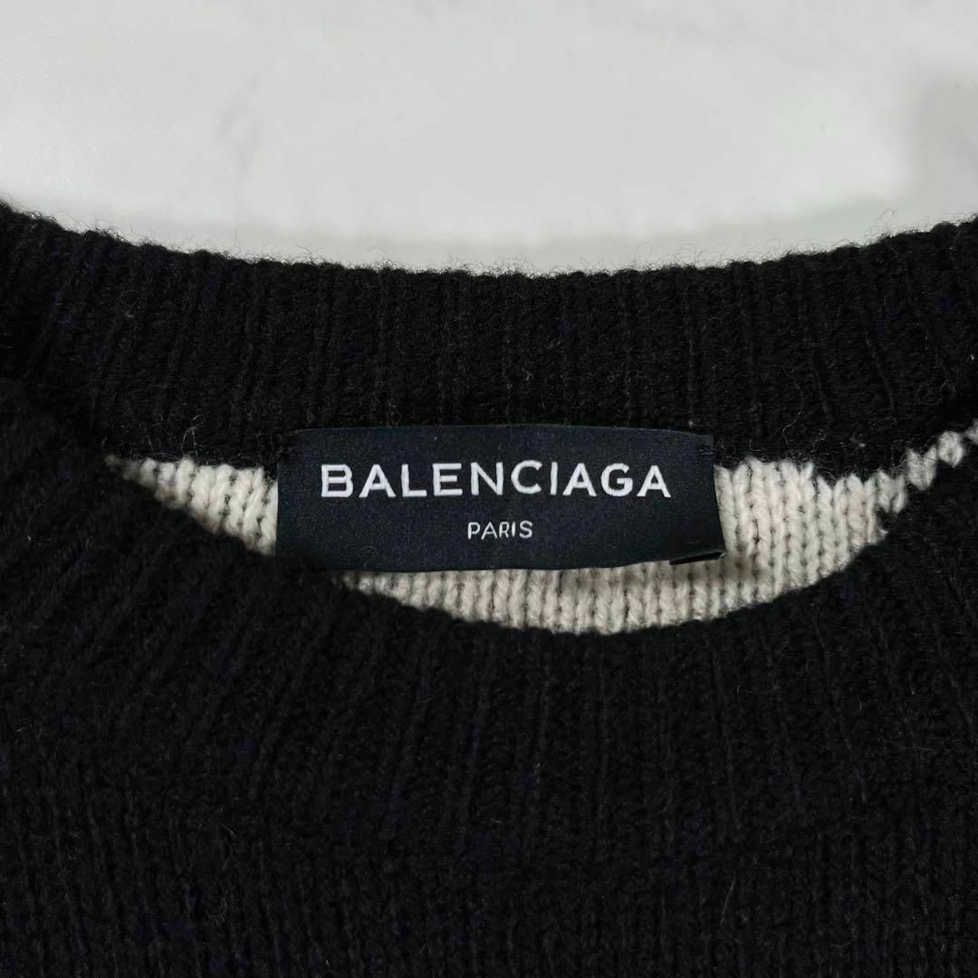 極美品】BALENCIAGA バレンシアガ ジャガードロゴニット セーター