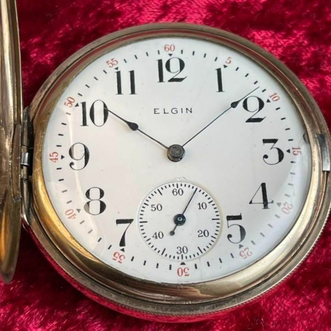 ELGIN(エルジン)の【レトロモダン！1912年エルジン懐中時計】16S手巻きゴールド稼働品ハンター メンズの時計(その他)の商品写真