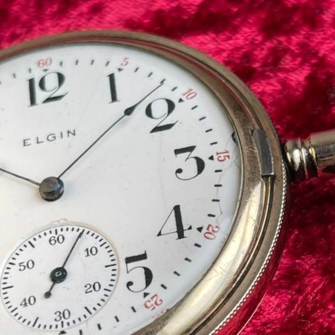ELGIN(エルジン)の【レトロモダン！1912年エルジン懐中時計】16S手巻きゴールド稼働品ハンター メンズの時計(その他)の商品写真