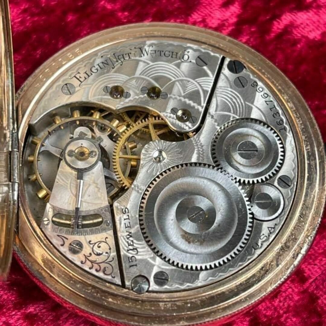 ELGIN - 【レトロモダン!1912年エルジン懐中時計】16S手巻きゴールド