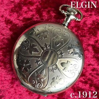 エルジン(ELGIN)の【レトロモダン！1912年エルジン懐中時計】16S手巻きゴールド稼働品ハンター(その他)