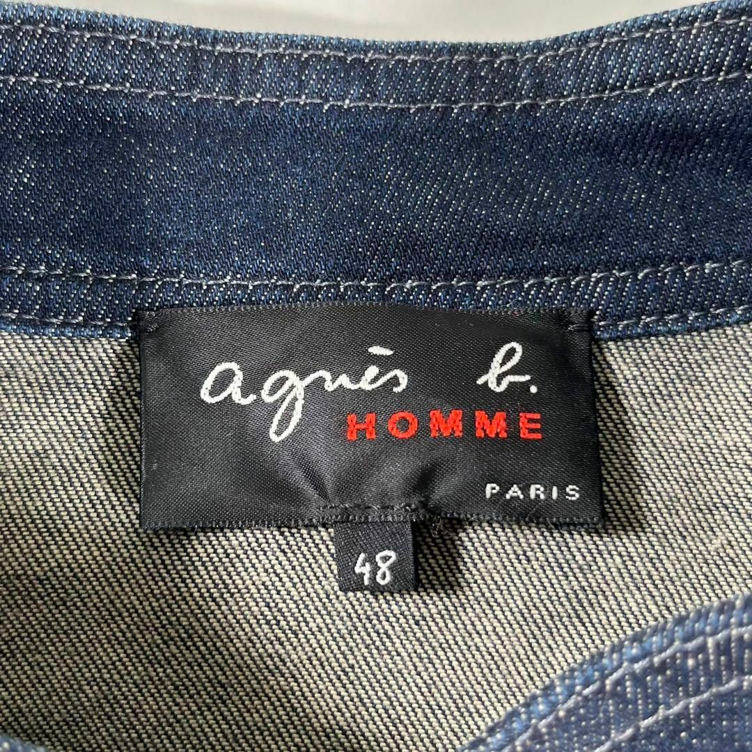 agnes b.(アニエスベー)の【極美品】agnes b. アニエスベーオム　スタンドカラー　デニムロングコート メンズのジャケット/アウター(Gジャン/デニムジャケット)の商品写真